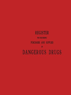 cover image of Register for Recording Purchases and Supplies of Dangerous Drugs